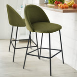 Nano 25'' Upholstered Low Back Counter Stool (Set of 2)
