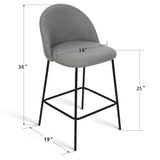 Nano 25'' Upholstered Low Back Counter Stool (Set of 2)