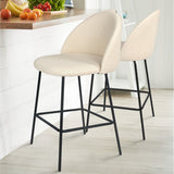 Nano 25'' Upholstered Low Back Counter Stool (Set of 2)