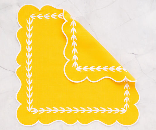 Yellow Scalloped Napkins
