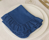 Navy Blue Fabric Napkins - Ruffled