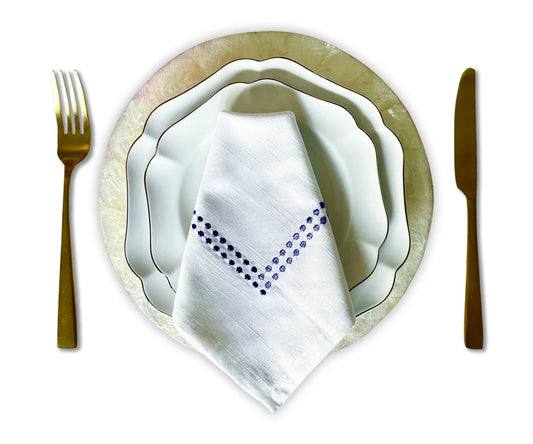 Pearls Navy Napkins Set of 12