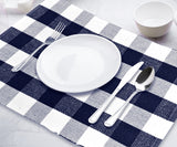 Navy Plaid Placemats - Cloth Placemats