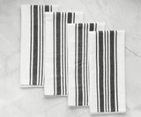 Black Kitchen Towels - Striped Tea Towels