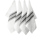 Black Kitchen Towels - Striped Tea Towels