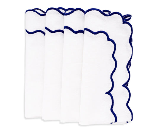 Blue Scalloped Napkins - Bulk Napkins