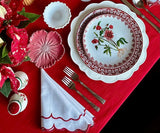 Red Scalloped Napkins