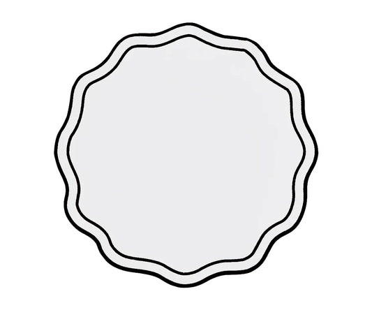 Black Round Placemats - Double Scalloped