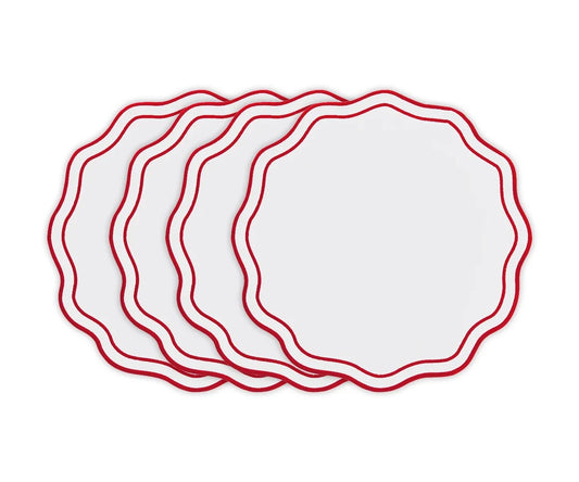 Red Circle Placemats - Scalloped