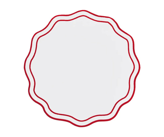 Red Circle Placemats - Scalloped