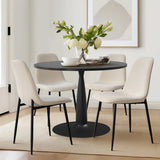 Haven & Oslo 35" Black Round Dining Table Set for 4 (5-Piece)