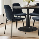 Haven & Oslo 35" Black Round Dining Table Set for 4 (5-Piece)