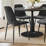 Haven & Oslo 35" Black Round Dining Table Set for 4 (5-Piece)
