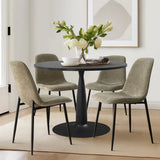 Haven & Oslo 35" Black Round Dining Table Set for 4 (5-Piece)