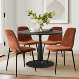 Haven & Oslo 35" Black Round Dining Table Set for 4 (5-Piece)