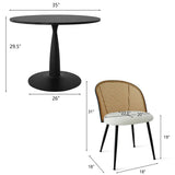 Haven & Jules 35" Rattan Round Dining Table Set for 4 (5-Piece)