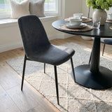 Haven & Oslo 35" Black Round Dining Table Set for 4 (5-Piece)