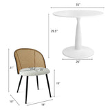 Haven & Jules 35" Rattan Round Dining Table Set for 4 (5-Piece)