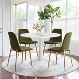 New Haven & Oslo 35" White Round Dining Table Set for 4 (5-Piece)