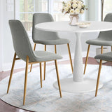 New Haven & Oslo 35" White Round Dining Table Set for 4 (5-Piece)