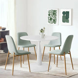 New Haven & Oslo 35" White Round Dining Table Set for 4 (5-Piece)