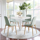 New Haven & Oslo 35" White Round Dining Table Set for 4 (5-Piece)