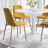 New Haven & Oslo 35" White Round Dining Table Set for 4 (5-Piece)