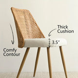 Nice Rattan Upholstered Dining Chair (Set of 6)