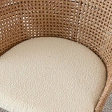 Nice Beige Rattan Upholstered Counter Stool with Arms (Set of 4)