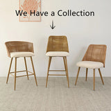 Nice 27" Rattan Upholstered Counter Stool (Set of 2)