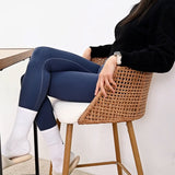 Nice Beige Rattan Upholstered Counter Stool with Arms (Set of 2)