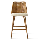 Nice 27" Rattan Upholstered Counter Stool (Set of 2)