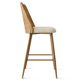 Nice 27" Modern Rattan Upholstered Counter Stool (Set of 4)