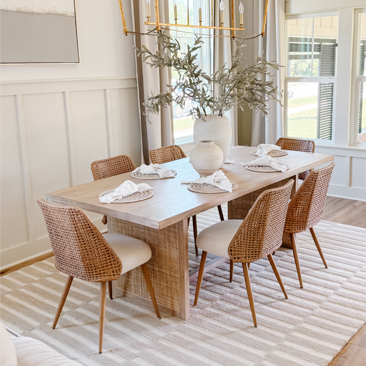 Nice Rattan Upholstered Dining Chair (Set of 6)