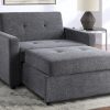 Noah Convertible Sleeper Chair-and-a-Half, Gray