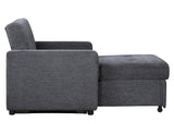 Noah Convertible Sleeper Chair-and-a-Half, Gray