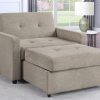 Noah Convertible Sleeper Chair-and-a-Half, Tan