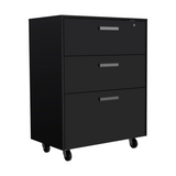 Tuhome Storage Cabinet with Superior Top, Three Spacious Drawers, Mobile Drawer Base with Four Casters and Ergonomic Design for Office, Home Workspace, Organization and Modern Multifunctional Storage Solutions