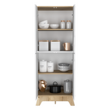 Pamplona Double Kitchen Pantry with Two-Door Cabinet, Four Interior Storage Shelves, Elevated Four-Leg Base and Modern Space-Saving Design for Organizing Food, Cookware and Everyday Essentials in Contemporary Homes