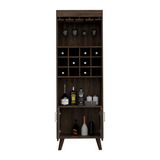 TUHOME Oslo Bar Cabinet with Twelve Built-In Wine Rack, Double Door Cabinet, Two Shelves, Freestanding Home Bar Storage for Entertaining, Wine Organization and Modern Living Room or Dining Room Display