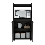 Kira Kitchen Kart, Double Door Cabinet, One Open Shelf, Two Interior Shelves