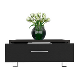 TUHOME Modern Coffee Table with Single Storage Drawer and Four Stable Legs Offering Practical Organization, Contemporary Design, Functional Superior Top Surface and Durable Engineered Wood Construction for Living Room Spaces