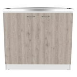 Napoles Utility Sink, Two Shelves, Double Door Cabinet