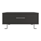 TUHOME Modern Coffee Table with Single Storage Drawer and Four Stable Legs Offering Practical Organization, Contemporary Design, Functional Superior Top Surface and Durable Engineered Wood Construction for Living Room Spaces