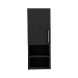 TUHOME Madrid Medicine Cabinet with Single Door, Interior Storage Shelves, External Display Shelves, Wall Mounted Bathroom Organizer with Metal Handle for Modern Compact Spaces