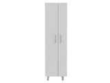 TUHOME Nala Cleaning Cabinet, Freestanding Utility Storage with Double Door Cabinet, Five Shelves, Broom and Mop Compartment, Space-Saving Organization for Laundry Room, Kitchen or Garage