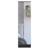 Leto XL Shoe Rack with Full-Length Mirror, Five Interior Shelves, Single-Door Cabinet and Space-Saving Vertical Design for Organizing Multiple Shoe Pairs and Enhancing Entryway or Bedroom Storage Convenience