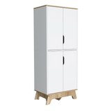 Pamplona Double Kitchen Pantry with Two-Door Cabinet, Four Interior Storage Shelves, Elevated Four-Leg Base and Modern Space-Saving Design for Organizing Food, Cookware and Everyday Essentials in Contemporary Homes