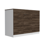 Grecia Kitchen Base Cabinet with Spacious Countertop, Three Storage Drawers, Flexible Interior Cabinet with Shelves and Modern Space-Saving Design for Organizing Cookware, Utensils and Everyday Kitchen Essentials