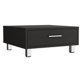 TUHOME Modern Coffee Table with Single Storage Drawer and Four Stable Legs Offering Practical Organization, Contemporary Design, Functional Superior Top Surface and Durable Engineered Wood Construction for Living Room Spaces